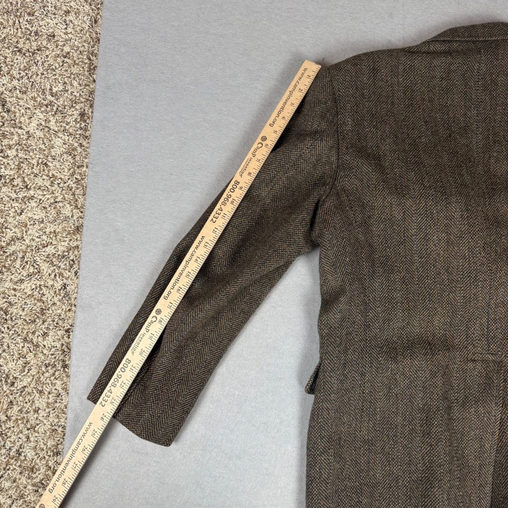J Press Donegal Mist Handwoven Tweed Blazer Brown Herringbone Wool Cashmere 39R - Picture 14 of 16